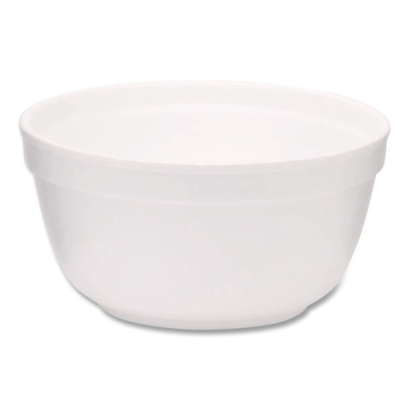 12 oz Squat Style Foam Bowls - White (1000/Carton)