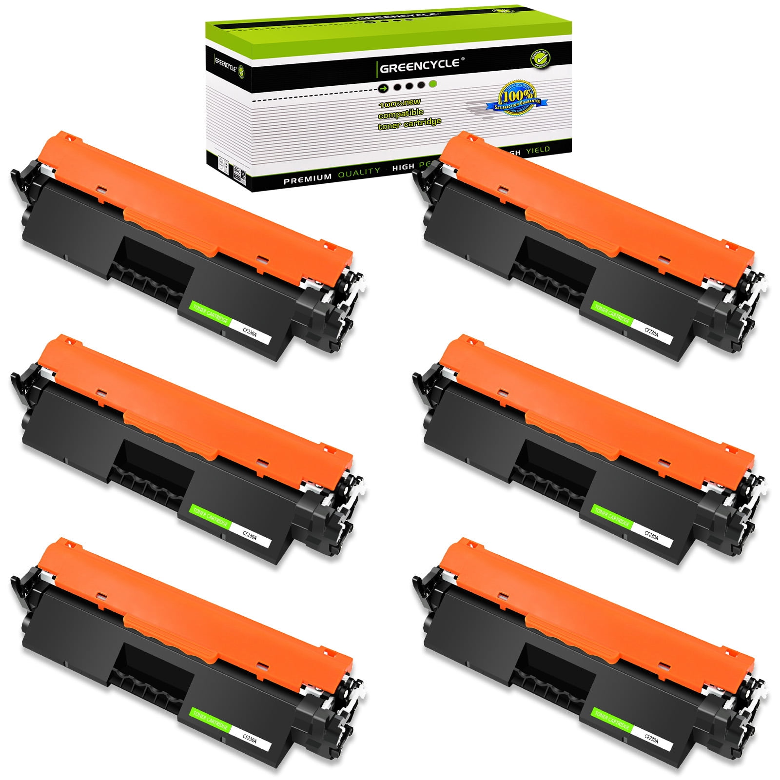 GREENCYCLE 6 Pack Compatible for HP 30A CF230A Black Toner Cartridge