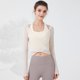 thumbnail image 2 of Top corto de gimnasia para mujer, camisa deportiva para Yoga, camisetas ligeras de manga larga, camisetas de entrenamiento de malla, cubierta de secado rápido, blusa de Fitness, chaqueta, 2 of 5