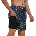 thumbnail image 3 of Balery Colorful Flowers Mens Swim Trunks Swim Shorts for Men Quick Dry Inseam Beach Shorts with Compression Liner Pocket-XX-Large, 3 of 9