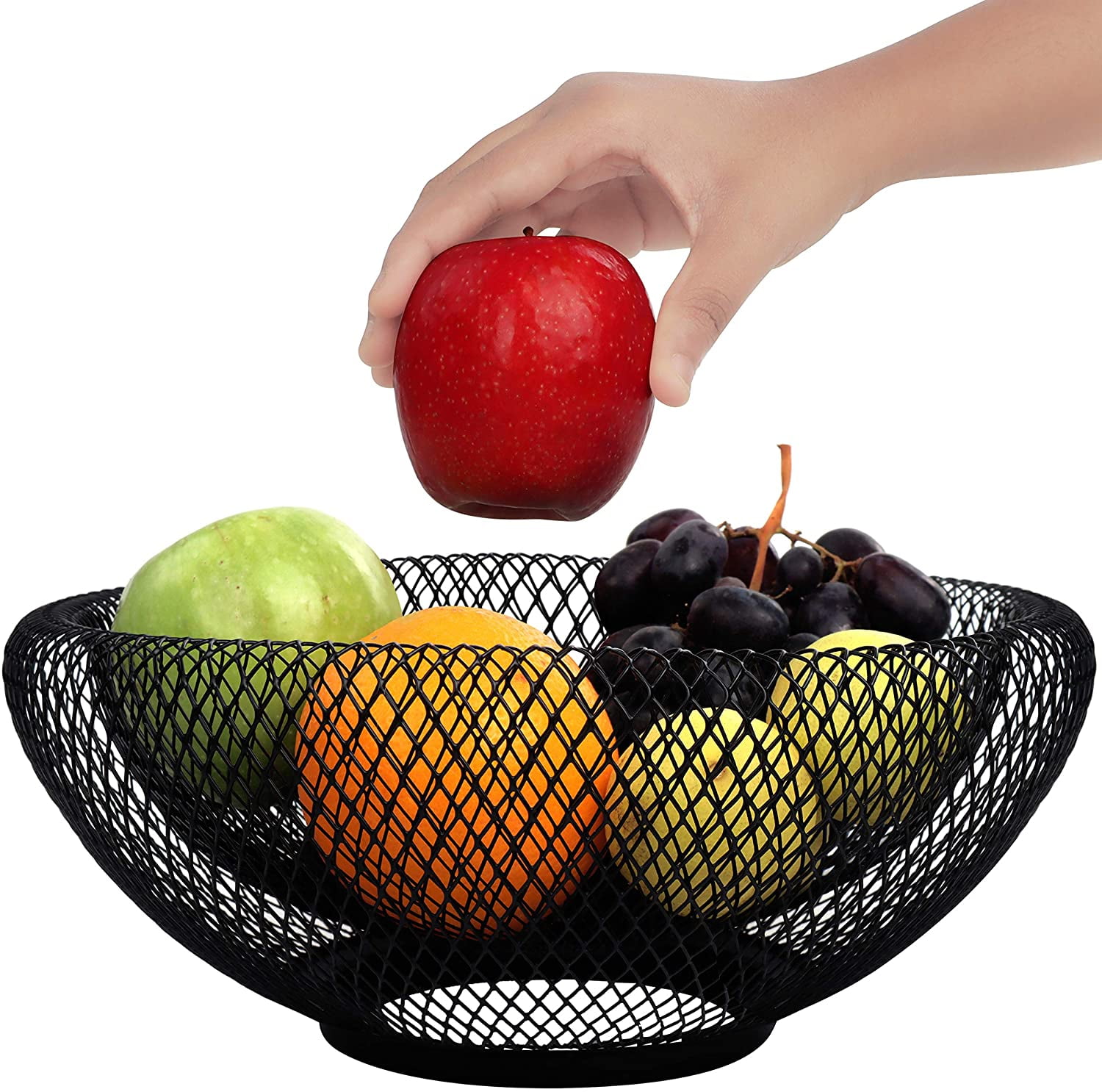 Domingo Fruit Bowl - Large Black Clay Fruit Holder – Modern