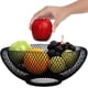thumbnail image 2 of Cesta de fruta de hierro forjado de doble capa - Cesta de fruta de malla de alambre negra Xemadio WL-00789, 2 of 7