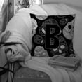 thumbnail image 3 of Monogram Letter Day of the Dead Skulls Black Fabric Decorative Pillow, 3 of 4