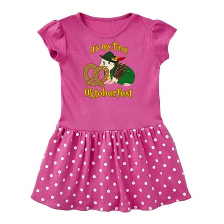 

Inktastic It s My 1st Oktober Fest Cute Hedgehog with Pretzel Gift Baby Girl Dress