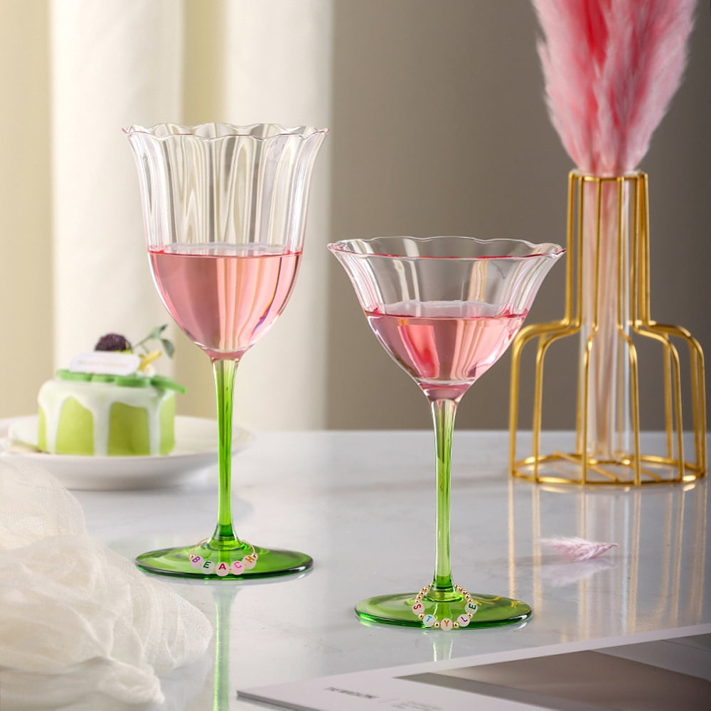 DIY Wine Glass Charms Making Kits Include Transparent Luminous Acrylic Letter Beads 304 Stainless Steel Beads Brass Hoop Earrings diy