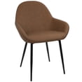 thumbnail image 1 of LumiSource Clubhouse Contemporary Dining Chair with Vintage Faux Leather (Set of 2) Brown, 1 of 7