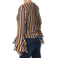 thumbnail image 2 of BAR III Womens Black Twist-front Striped Long Sleeve Crew Neck Top XS, 2 of 2