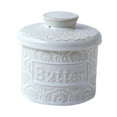 thumbnail image 2 of Lipstore Butter Crock for Bread and Toast Home Decor Container for Cafe Hotel Kitchen white, 2 of 8
