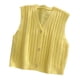 thumbnail image 1 of Chaleco Sin mangas Chaleco con botones Suéter informal de color sólido con parte superior suelta, Amarillo Jumpingount AP001456-01, 1 of 7