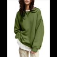 thumbnail image 2 of Sudaderas de Mujer con Cuello Redondo, Forro , Suéteres Oversize, Otoño 2025, Blusas Bonitas, Ropa Preppy Estilo-G L, 2 of 10