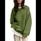 thumbnail image 2 of Sudaderas de Mujer con Cuello Redondo, Forro , Suéteres Oversize, Otoño 2025, Blusas Bonitas, Ropa Preppy Estilo-G M, 2 of 10