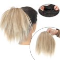thumbnail image 2 of Messy Straight Hair Bun Synthetic Chignon Donut Updo Hairpieces Elastic Band Short Ponytail Extension, 2 of 6