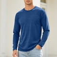 thumbnail image 4 of Drindf Men's Cotton Long Sleeve T Shirts Athletic Moisture Wicking Sports Tops Comfortable Crew Neck Basic Shirt Solid Color Casual Tshirt Top, 4 of 8