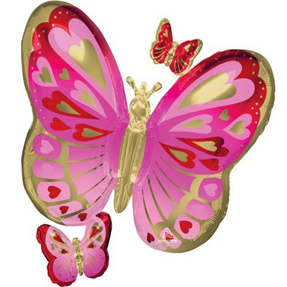 Pink Butterfly Balloon 29"