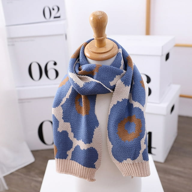 LSLJS Foulard Léopard Mode Bébé Enfants Tricot Crocheté 120Cm Hiver Chaud, Foulards Enfants