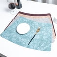 thumbnail image 4 of 4Pcs Fan Shape Leather Wedge Placemats Table Mat Heat-proof Waterproof Oil-proof, 4 of 9