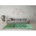 thumbnail image 3 of Ahgly Company Indoor Round Oriental Turquoise Blue Traditional Area Rugs, 3' Round, 3 of 4