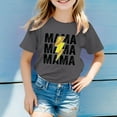 thumbnail image 2 of MIXUE Toddler Girls Tops & T-Shirts Summer Mother'S Day Letter Print Round Neck Short Sleeve Loose Casual Pullover T Shirts Holiday Wear,Gray,3-4 Years, 2 of 4