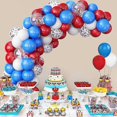 thumbnail image 3 of British National Day Balloons Decorations Set, Red White Blue Latex Balloon Arch Kits For 2023 England Street Royal Party, 3 of 4