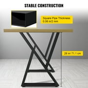 VEVOR 28x18 inch Z Shape Metal Table Legs, Set of 2, Heavy Duty Desk/Bench Legs, Wrought Iron Furniture Bases