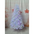 thumbnail image 2 of Árbol de Navidad de color preiluminado LED, decoración del hogar iluminada colorida, árbol de Navidad mixto de PVC blanco, novedad, 2 of 3
