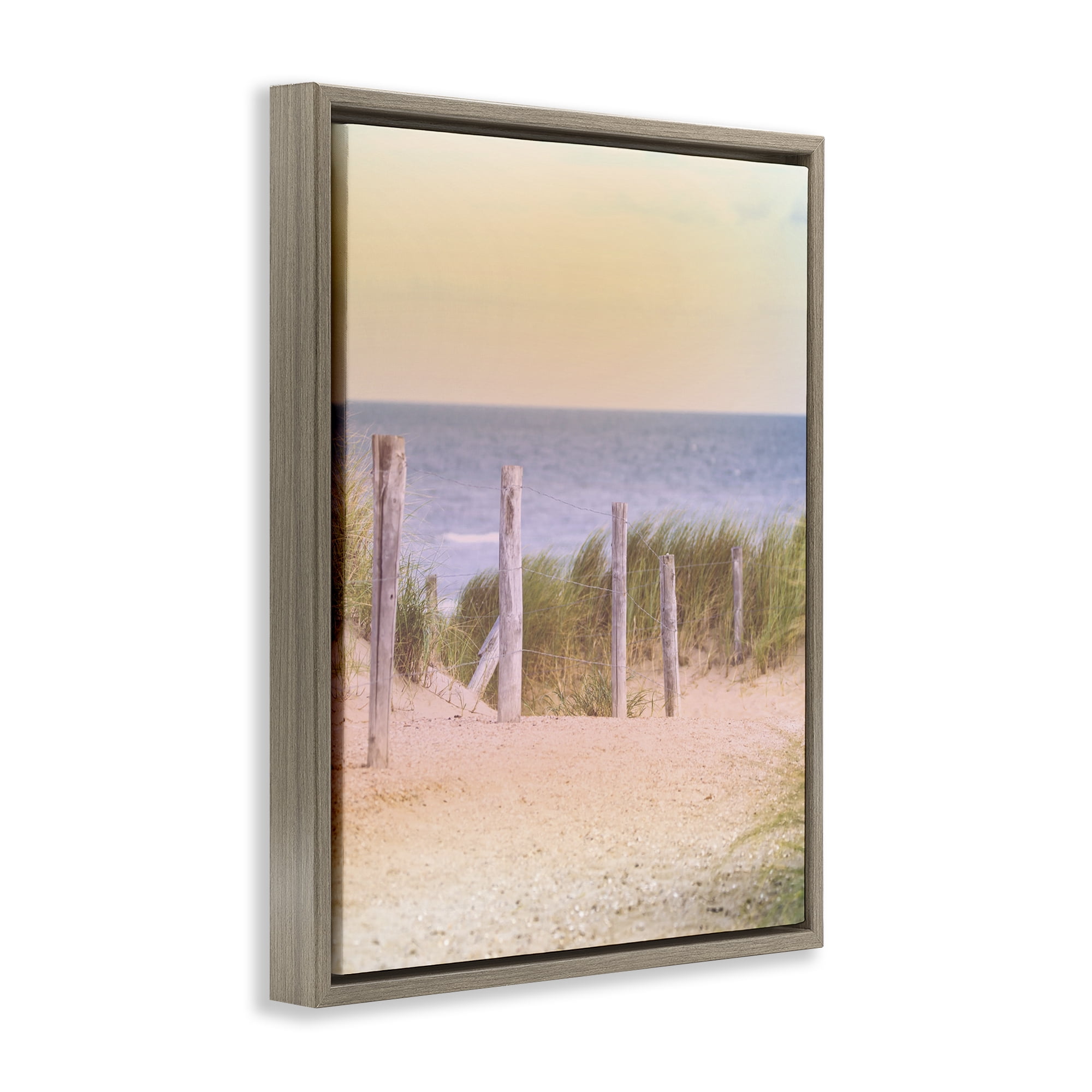 Stupell Industries Carefree Beach Vacation Brown Framed Floater Canvas Wall Art, design by Marcus Prime
