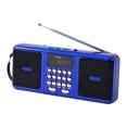 thumbnail image 2 of Radio portátil recargable, dispositivo de audio estéreo AM/FM, radio de mano ligera Azul, 2 of 7