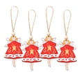 thumbnail image 1 of 4 Piezas De Adornos Para Árboles De Navidad: Colgantes De Madera Pintados Con Motivos Navideños De Muñecos De Nieve, Ancianos Y Ángeles., 1 of 2
