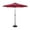 Red, variant on Merrick Lane 9 FT Round Solar Patio Umbrella with 32 LED Lights, Crank Handle and Push Button Tilt in Red
