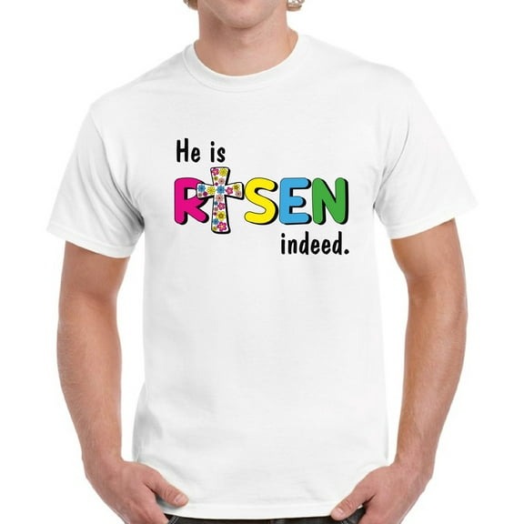 Easter Men T-Shirt He Is Risen Indeed S M L XL 2XL 3XL 4XL 5XL Graphic Tee