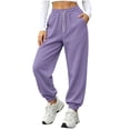 thumbnail image 3 of Women Solid Jogger Sweatpants Sevevn Elastic Drawstring High Waist Relaxed Fit Trousers With Side Pockets, Varied Solid Color Choices For Gym Training Home Lounging And Everyday Casual Outfits, 3 of 7