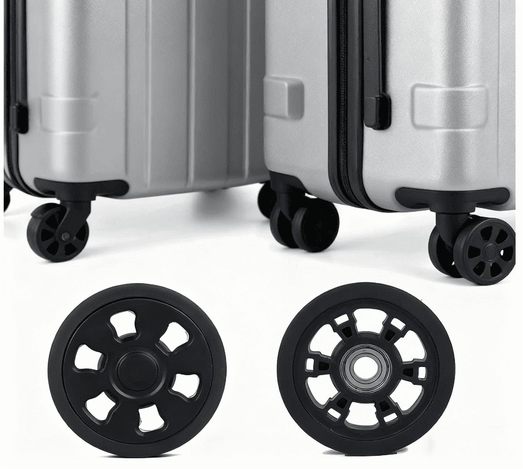 Luggage Wheels Replacement Kit 55mm x 12mm Black Rubber Wheel with Screws Axles Bearings Wear Resistant Mute Suitcase Wheels for Replacement Luggage Suitcase Caster Black 4pcs