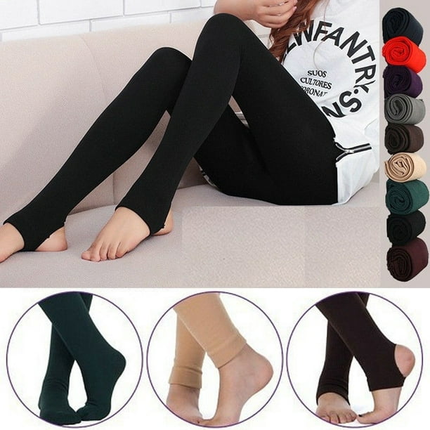 Women Ladies Warm Winter Thick Pant Fleece Lined Thermal Stretchy Leggings  Pants 