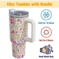 thumbnail image 4 of Golden Retriever Gifts for Women Dog Lovers 40 oz Floral Golden Retriever Tumblers with Handle and Straw, Stainless Steel Vacuum Insulated Travel Coffee Mug Cup Water Bottle, 4 of 6