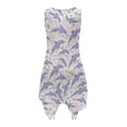 thumbnail image 2 of HELLHERO Dolphin and Green Leaf Pattern Women Round Neck Sleeveless Irregular Hem Dress, Side Pockets Sleeveless Sundress Pleated Summer Dresses for Travel Vacation, 2 of 8