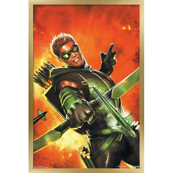 DC Comics - Green Arrow - Explosion Wall Poster, 22.375" x 34", Framed