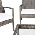 thumbnail image 5 of SAFAVIEH Bassey Outdoor Patio 4 Pc Conversation Set, Grey Brown/White, 5 of 12
