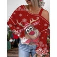 thumbnail image 4 of Suéter fino con estampado de calabaza para mujer, ropa de moda de otoño e invierno, informal, con hombros descubiertos, para Halloween y Navidad, 4 of 5