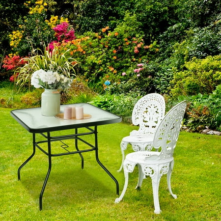 Image result for glass top table in the back garden pictures