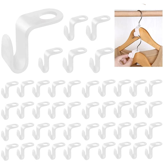 60 Pcs Hanger Hooks, Space Saving Hangers Multi-layer Stackable Hangers Space Savers Hooks Hanger Extender Clips