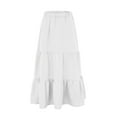 thumbnail image 5 of Zshosam Womens Midi Length Skirt Casual Flowy A Line Skirts with Pockets(White,M), 5 of 6