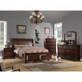 thumbnail image 5 of Antique Sleigh HB Storage FB Bed Bedroom Cherry Veneer Wooden 1pc Queen Size Bed MDF Pine Formal Bedframe, 5 of 5
