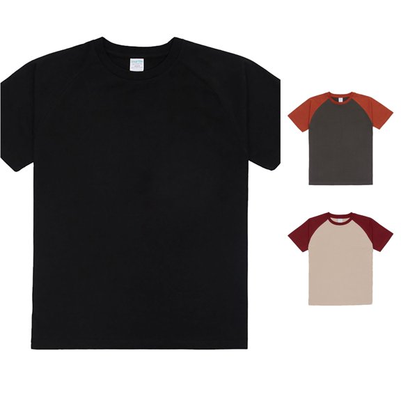 Men's Solid Color Heavy Shoulder T Shirt Pure Matching Color Loose Short Sleeve Raglan Contrast T Shirt Packs of The Shirts Men XXL