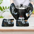thumbnail image 6 of Funny Astronaut Oven Mitts And Pot Holders Sets of 4 Oven Gloves Set Potholders for Kitchen Cooking Baking Grilling Anti Scald Hot Pads And Heat Resistant, 6 of 6