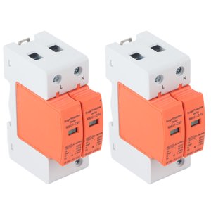 AC Photovoltaic Surge Protector, 2Pcs AC 420V 2P Surge Protector SPD Surge Protective Devices AC Arrester Protector Home Circuit, Surge Protectors