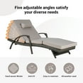 thumbnail image 4 of Jopath Set of 2 Outdoor Wicker Long Reclining Chair with Cushions, Wicker Reclining Lounge Chair Lawn Sunbathing Chairs Recliner up to 150° for Beach Poolside Garden Light Gray, 4 of 9
