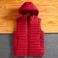 thumbnail image 3 of MELDVDIB Mens Quilted Puffer Vest Coat Fall Winter Solid Color Hooded Jacket Zip-Up Warm Padded Light Weight Outwear Tops with Pocket, 3 of 3