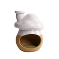 thumbnail image 1 of Quemador de incienso de cerámica con forma de manojo de salvia, centro de mesa, adorno de escritorio, tetera. Blanco y amarillo, 1 of 7