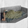 thumbnail image 5 of Mandala Soft Flannel Fleece Throw Blanket, Bohemian with Ornamental Folk on Vertical Stripes, Cozy Plush for Indoor and Outdoor Use, 50" x 60", Cadet Blue Pale Yellow, by Ambesonne, 5 of 5