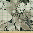thumbnail image 2 of Ambesonne Floral Fabric by the Yard Upholstery, Vintage Plant Soft Color, 1 Yard, Tan Black, 2 of 5